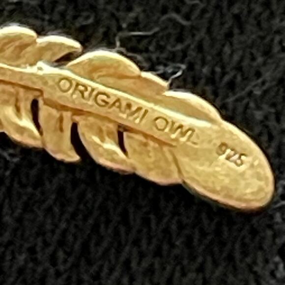 Origami Owl CORE Hexagon Bangle Bracelet Sterling Silver Charms Scorpio Feather - Picture 9 of 11